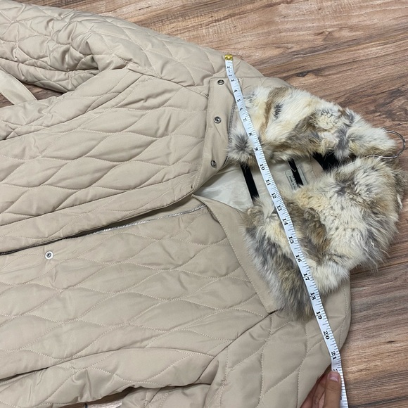 Beige woman’s coat, Made in Italy, Rabbit fur - Picture 8 of 16